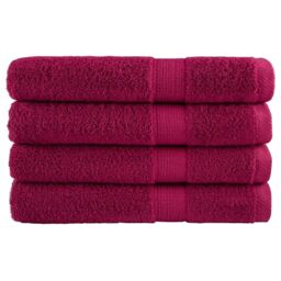 Berkfield Home Premium Towels SOLUND 4pcs Bordeaux 100x200cm 600gsm in Red - thumbnail 1