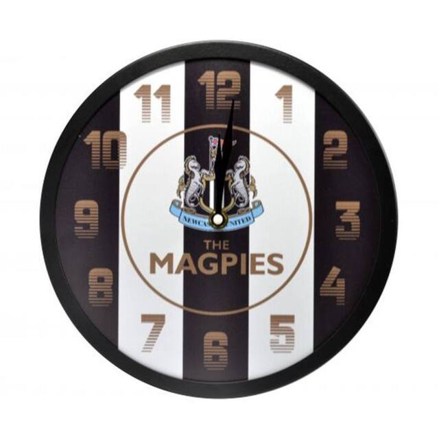 Newcastle United FC Magpies Wall Clock in Black
