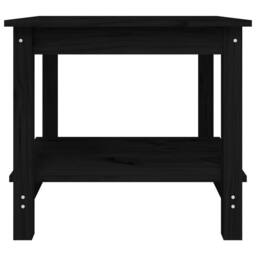 Berkfield Home Coffee Table Black 50x50x45 cm Solid Wood Pine - Size: 50 x 50 x 45 cm - thumbnail 5