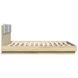 Berkfield Home Bed Frame with LED without Mattress Sonoma Oak 160x200 cm in Light Tan - thumbnail 7