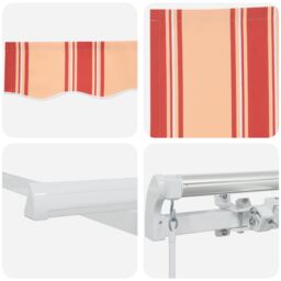 Berkfield Home Manual Retractable Awning Yellow & Orange 350x250 cm - thumbnail 8