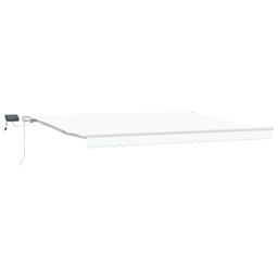 Berkfield Home Manual Retractable Awning with LED White 450x300 cm - thumbnail 2