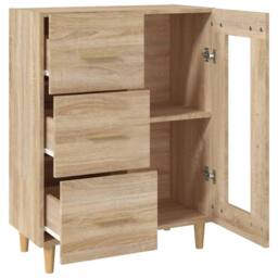 Berkfield Home Sideboard Sonoma Oak 69, 5x34x90 cm Engineered Wood in Light Oak - Size: 5 x 34 x 90 cm - thumbnail 8