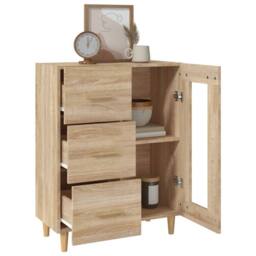 Berkfield Home Sideboard Sonoma Oak 69, 5x34x90 cm Engineered Wood in Light Oak - Size: 5 x 34 x 90 cm - thumbnail 5