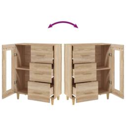 Berkfield Home Sideboard Sonoma Oak 69, 5x34x90 cm Engineered Wood in Light Oak - Size: 5 x 34 x 90 cm - thumbnail 9
