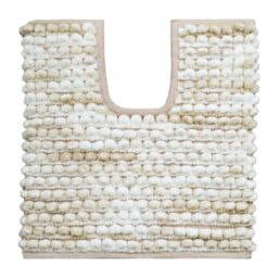 Allure Bath Fashions Marl Chunky Bobble Pedestal Toilet Mat Non Slip in Beige - thumbnail 1