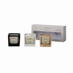 French Connection Wooden Candle Trio Gift Set Lemongrass Ginger Orange Serenity - thumbnail 3