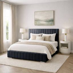 Desire Deco Plush Velvet Platinum Upholstered Bed Frame, All Sizes in Charcoal - Size: Small Double - thumbnail 1