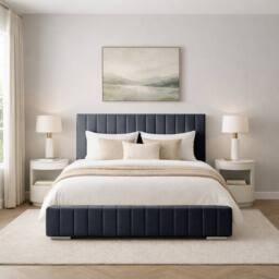 Desire Deco Plush Velvet Platinum Upholstered Bed Frame, All Sizes in Charcoal - Size: Small Double - thumbnail 2