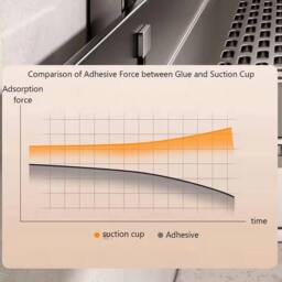 NESTLUNE 50cm Suction Cup Bathroom Shelf No Drill Space Aluminium in Grey - thumbnail 3