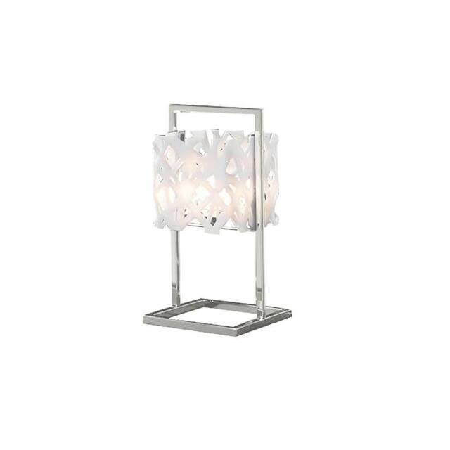 Netlighting Tokio Table Lamp 1 Light G9 Gloss WhitePolished Chrome in White - image 1