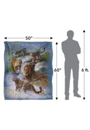 JQ Licensing Jlo Big Cats Lion, Tiger, Leopard, Cougar Silky Touch Super Soft Throw Blanket 152 X 127 cm in White - thumbnail 5