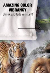 JQ Licensing Jlo Big Cats Lion, Tiger, Leopard, Cougar Silky Touch Super Soft Throw Blanket 152 X 127 cm in White - thumbnail 4