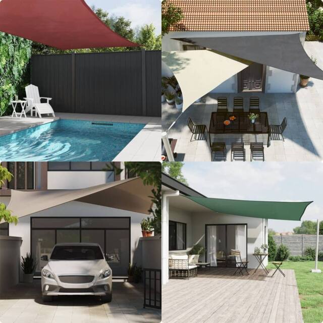 Berkfield Home Sunshade Sail Oxford Fabric Triangular 5x5x5 m Cream - image 1