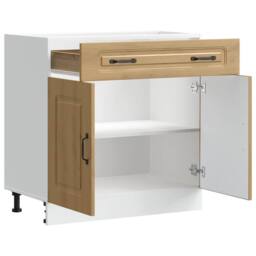 Berkfield Home Kitchen Base Cabinet Kalmar Artisan Oak Engineered Wood in Brown - thumbnail 5
