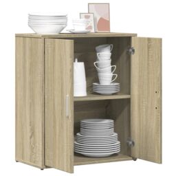 Berkfield Home Sideboard Sonoma Oak 60x31x70 cm Engineered Wood in Brown - Size: 60 x 31 x 70 cm - thumbnail 4