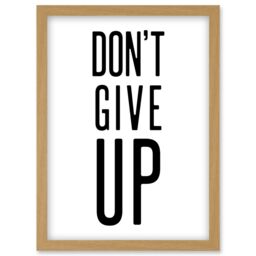 Artery8 Exercise Inspiration Don't Give Up Exercise Work Out Motivation Gym Aesthetic Artwork Framed Wall Art Print A4 in Light Oak - thumbnail 1