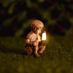 Marco Paul Solar Bronze Effect Statues Boy Ornament - thumbnail 5