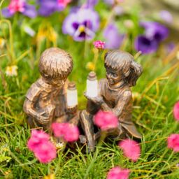 Marco Paul Solar Bronze Effect Statues Boy Ornament - thumbnail 2