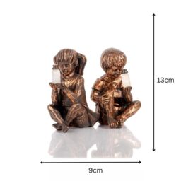 Marco Paul Solar Bronze Effect Statues Boy Ornament - thumbnail 3