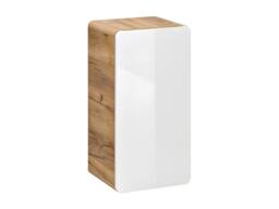 Vente-unique Wall-Hung Bathroom Unit With Inset Basin & Three Tall Units in Light Oak - thumbnail 8