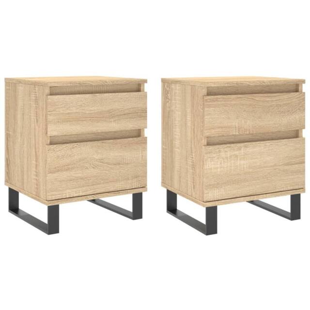 Berkfield Home Bedside Cabinets 2 pcs Sonoma Oak 40x35x50 cm Engineered Wood in Light Brown - Size: 40 x 35 x 50 cm - image 1