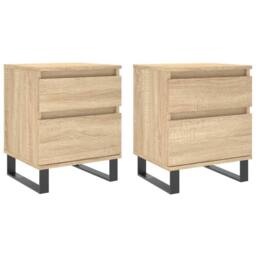 Berkfield Home Bedside Cabinets 2 pcs Sonoma Oak 40x35x50 cm Engineered Wood in Light Brown - Size: 40 x 35 x 50 cm - thumbnail 1