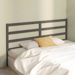 Berkfield Home Beautiful Bed Headboard Grey 206x4x100 cm Solid Wood Pine - Size: 206 x 4 x 100 cm - thumbnail 1