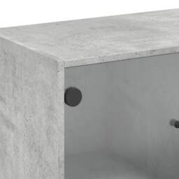 Berkfield Home Side Cabinet with Glass Doors Concrete Grey 68x37x75.5 cm - thumbnail 9