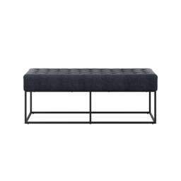 Lemon Pavilion Furniture Boden Bench - Chenille/Metal - L41 x W120 x H46 cm - Grey/Black Matte in Grey - Size: 1 Pack - thumbnail 3