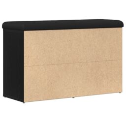 Berkfield Home Storage Bench Black Oak 80x30x48 cm Engineered Wood - Size: 80 x 30 x 48 cm - thumbnail 7