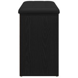 Berkfield Home Storage Bench Black Oak 80x30x48 cm Engineered Wood - Size: 80 x 30 x 48 cm - thumbnail 6