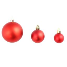 Berkfield Home 100 Piece Christmas Ball Set 3/4/6 cm Red - thumbnail 4