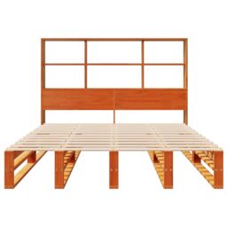 Berkfield Home Bookcase Bed without Mattress Wax Brown 160x200 cm Solid Wood - thumbnail 4