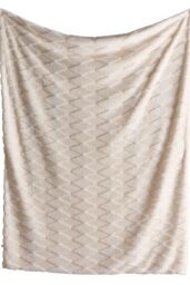 Appletree 'Cosy Diamond' Super Soft Jacquard Boucle Throw in Natural - Size: 150 cm × 200 cm - thumbnail 2