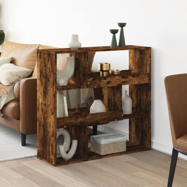 Berkfield Home Room Divider Smoked Oak 100x33x94.5 cm Engineered Wood in Brown - image 1