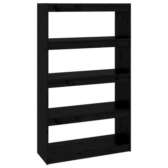 Berkfield Home Book Cabinet/Room Divider Black 80x30x135.5 cm Solid Wood Pine - image 1