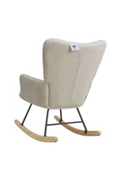 Living and Home Netural Bouclé Tufted Upholstered Rocking Chair in Cream - thumbnail 4