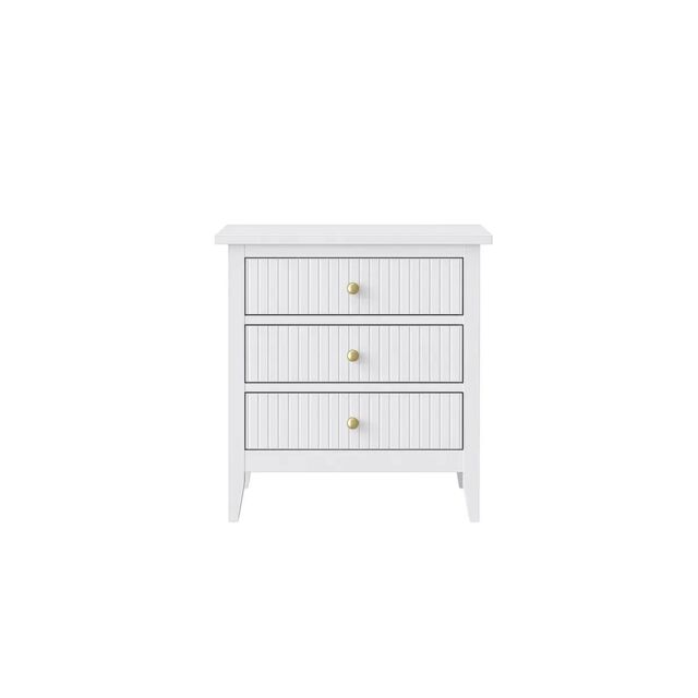 Melody Maison 6 Drawer Chest Of Drawers, Tall 5 Drawer Bedside Table & Pair Of 3 Drawer Bedside Tables - Hales White Range - image 1