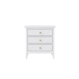 Melody Maison 6 Drawer Chest Of Drawers, Tall 5 Drawer Bedside Table & Pair Of 3 Drawer Bedside Tables - Hales White Range - thumbnail 1