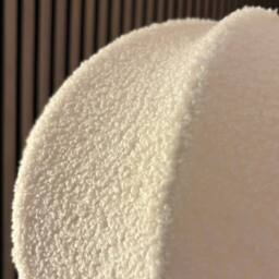 CGC Lighting Zita Large Oval Cream Fluffy 'Teddy Bear' Fabric Lampshade - thumbnail 6