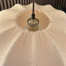 CGC Lighting Zita Large Oval Cream Fluffy 'Teddy Bear' Fabric Lampshade - thumbnail 5