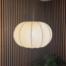 CGC Lighting Zita Large Oval Cream Fluffy 'Teddy Bear' Fabric Lampshade - thumbnail 7