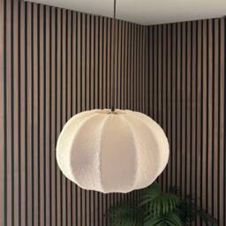 CGC Lighting Zita Large Oval Cream Fluffy 'Teddy Bear' Fabric Lampshade - thumbnail 3