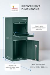 Homescapes Smart Parcel Box® Large Front Access Secure Delivery Box in Green - thumbnail 9