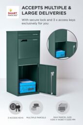 Homescapes Smart Parcel Box® Large Front Access Secure Delivery Box in Green - thumbnail 5