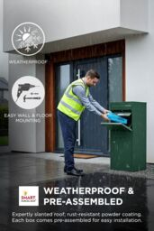 Homescapes Smart Parcel Box® Large Front Access Secure Delivery Box in Green - thumbnail 4