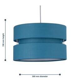 First Choice Lighting Pair of Teal Layered Easy Fit Light Shades - thumbnail 6