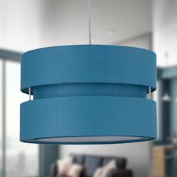 First Choice Lighting Pair of Teal Layered Easy Fit Light Shades - thumbnail 4