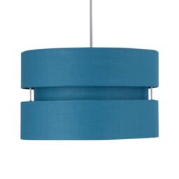 First Choice Lighting Pair of Teal Layered Easy Fit Light Shades - thumbnail 3